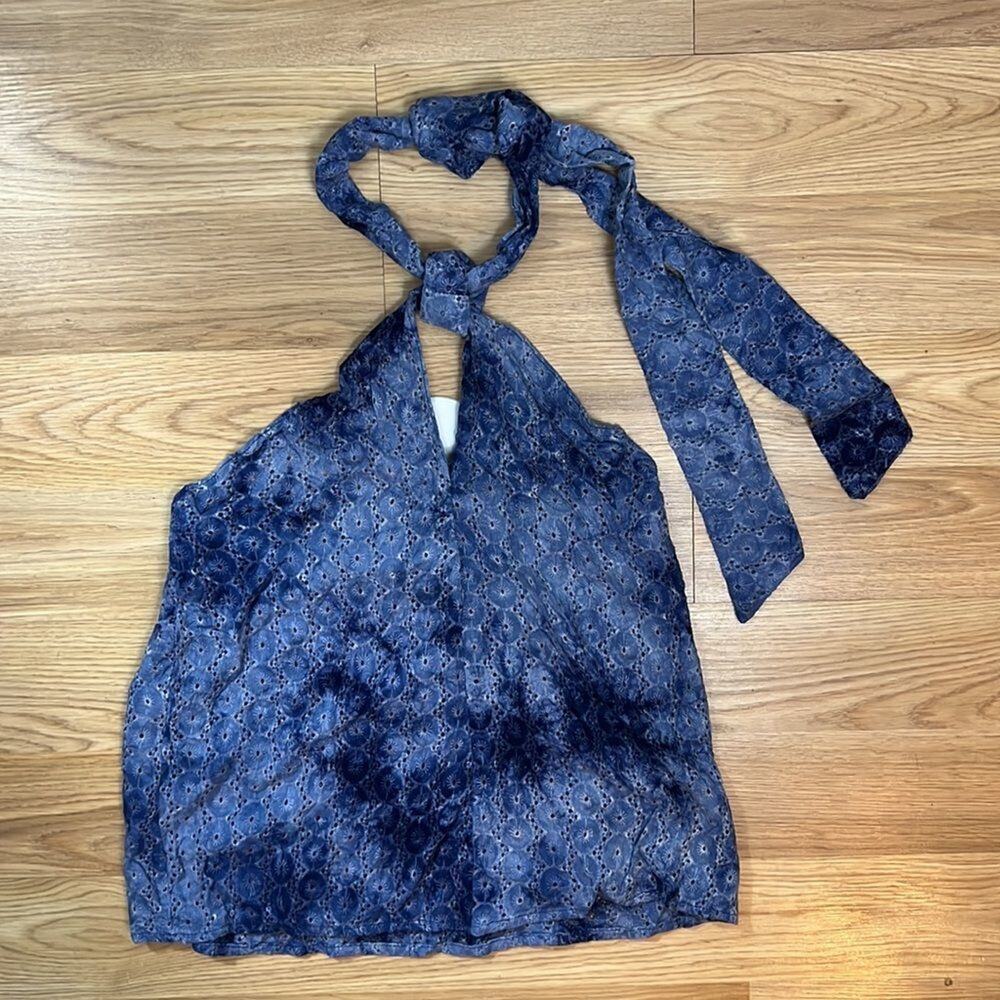 NWT Line & Dot tie dye lace halter top size XS